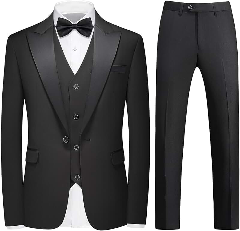 Men's Slim Fit 3-Piece Suit for Wedding and Prom