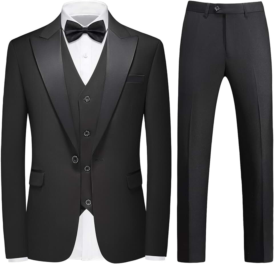 Men's Slim Fit 3-Piece Suit for Wedding and Prom