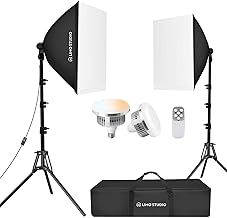 LED Light Kit with Remote, Softbox, and Adjustable Brightness