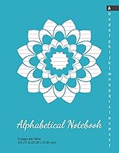 Alphabetical Lined Notebook with A-Z Tabs and Mandala Design