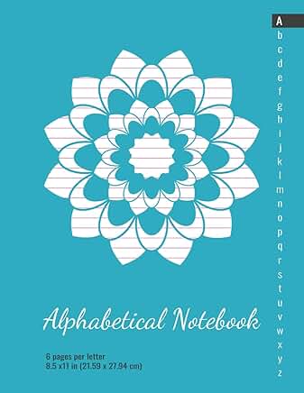 Alphabetical Lined Notebook with A-Z Tabs and Mandala Design
