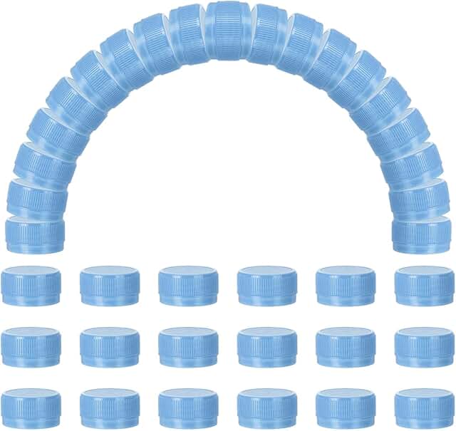 100 Plastic Bottle Caps, 1.2 Inch, Blue