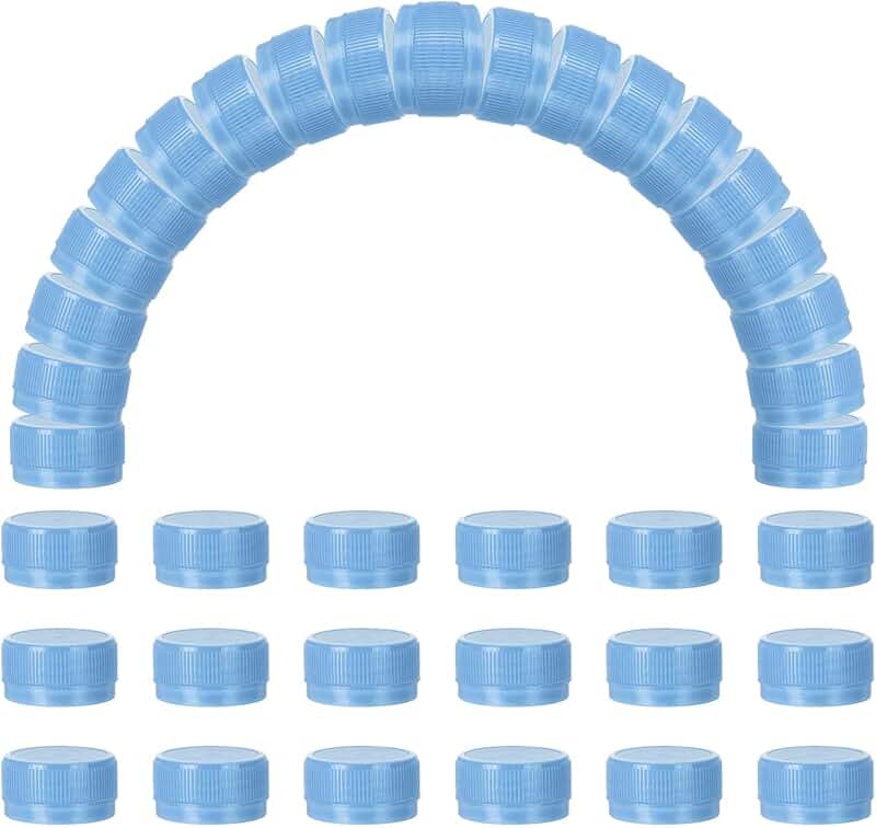 100 Plastic Bottle Caps, 1.2 Inch, Blue
