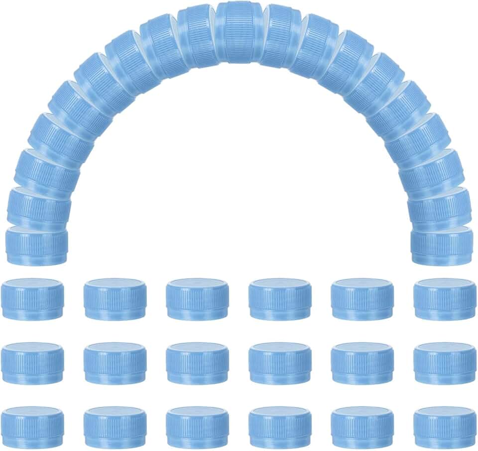 100 Plastic Bottle Caps, 1.2 Inch, Blue