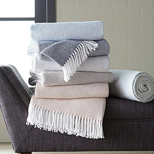 Terzo 100% Brushed Cotton Throw  Sand/White