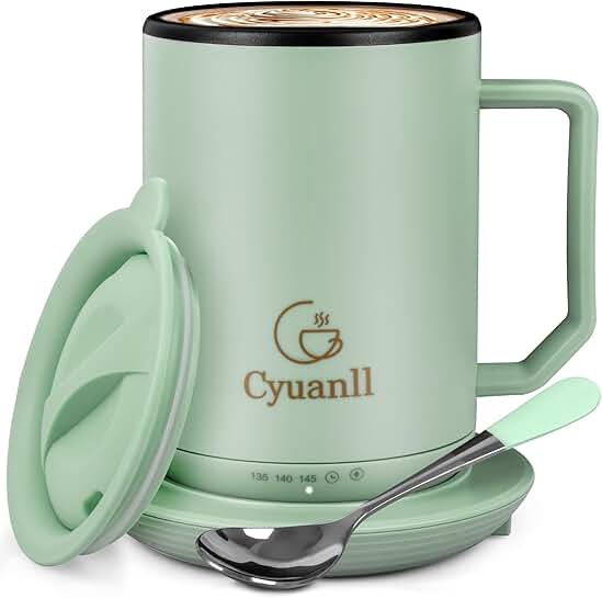 Heated Coffee Mug with Auto Shut-Off and Temperature Control