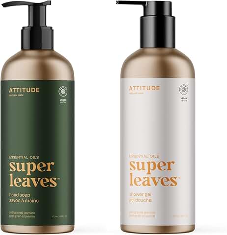 Hand soap and shower gel set with plant-based ingredients