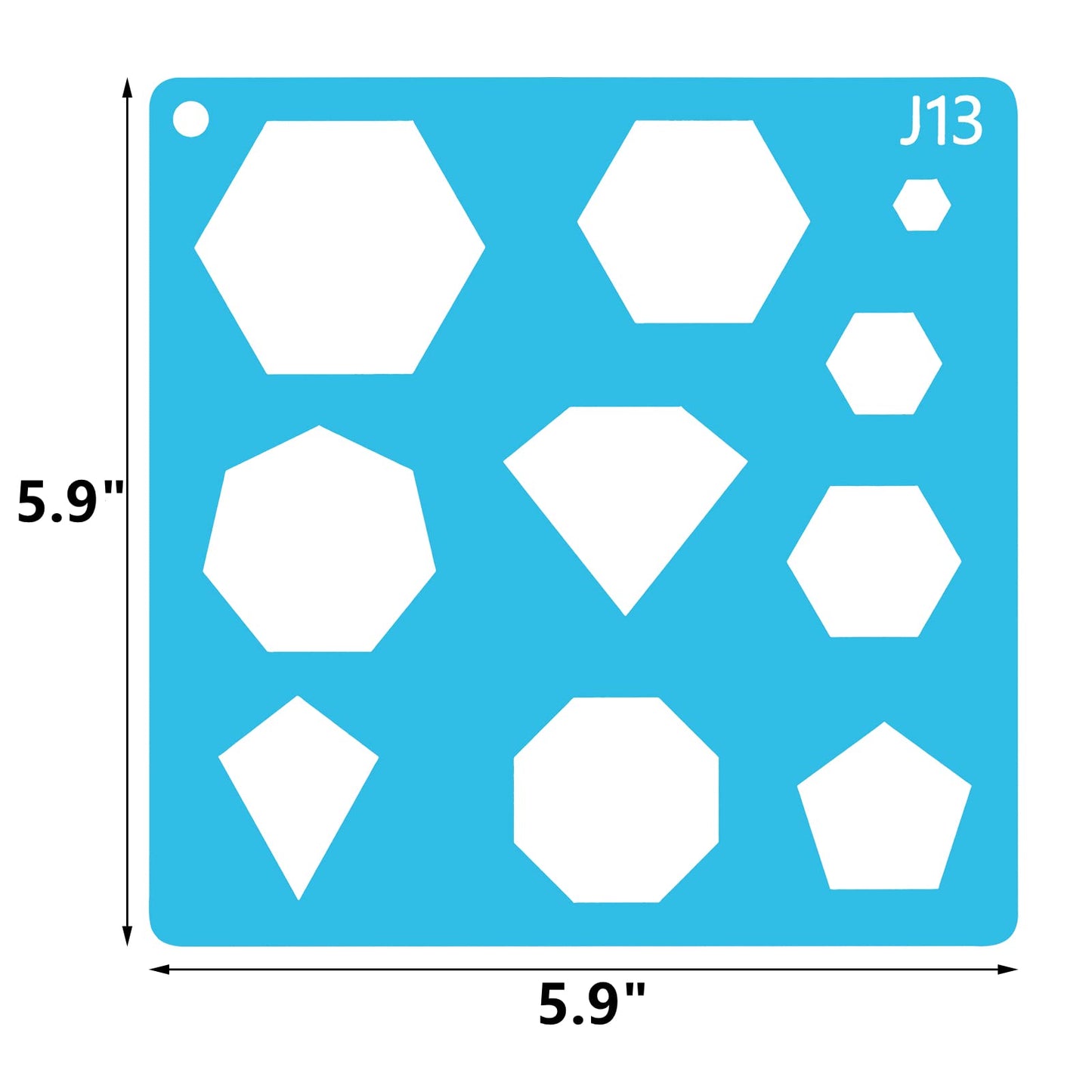 40 Pieces Geometric Shape Stencils for Kids, 5.9 x 5.9 Inches
