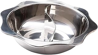 Stainless Steel Divider Hot Pot for Cooking and Camping