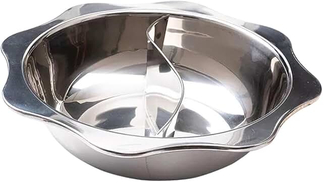 Stainless Steel Divider Hot Pot for Cooking and Camping