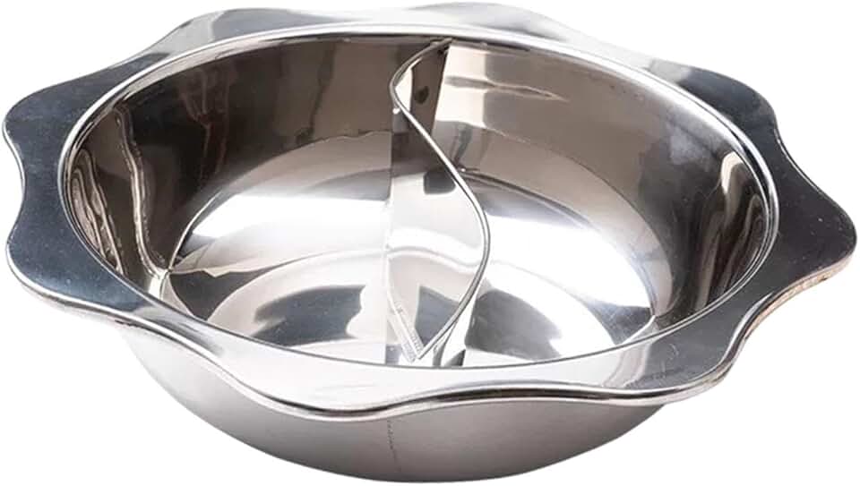 Stainless Steel Divider Hot Pot for Cooking and Camping