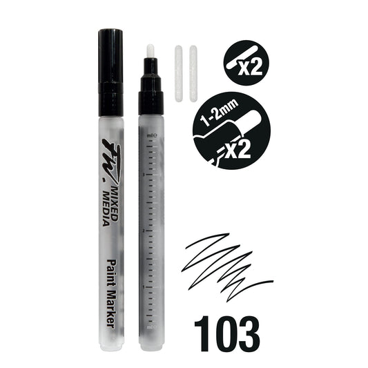 Two Refillable Mixed Media Paint Markers with Extra Nibs