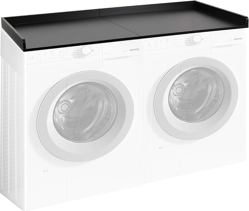 Laundry Countertop with Edge Rails, 54" for Washer and Dryer