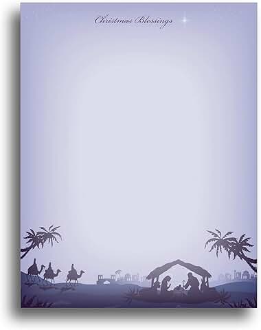 Christmas Stationery Paper, 80 Sheets, 8.5 x 11