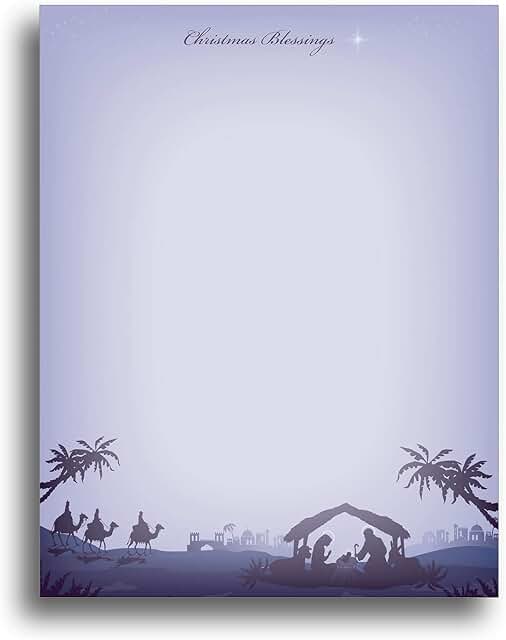 Christmas Stationery Paper, 80 Sheets, 8.5 x 11