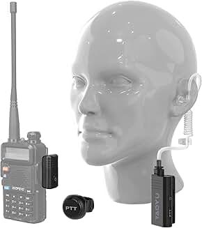 Wireless Headset with Clear Acoustic Tube and PTT Microphone