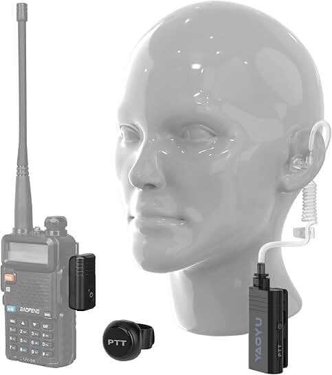 Wireless Headset with Clear Acoustic Tube and PTT Microphone