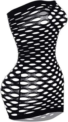 Women's Strapless Fishnet Lingerie Mini Dress