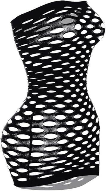 Women's Strapless Fishnet Lingerie Mini Dress