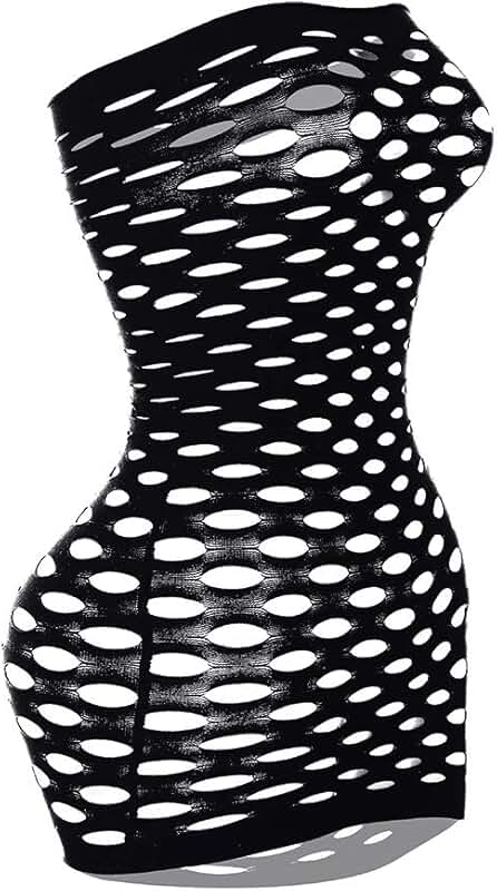 Women's Strapless Fishnet Lingerie Mini Dress