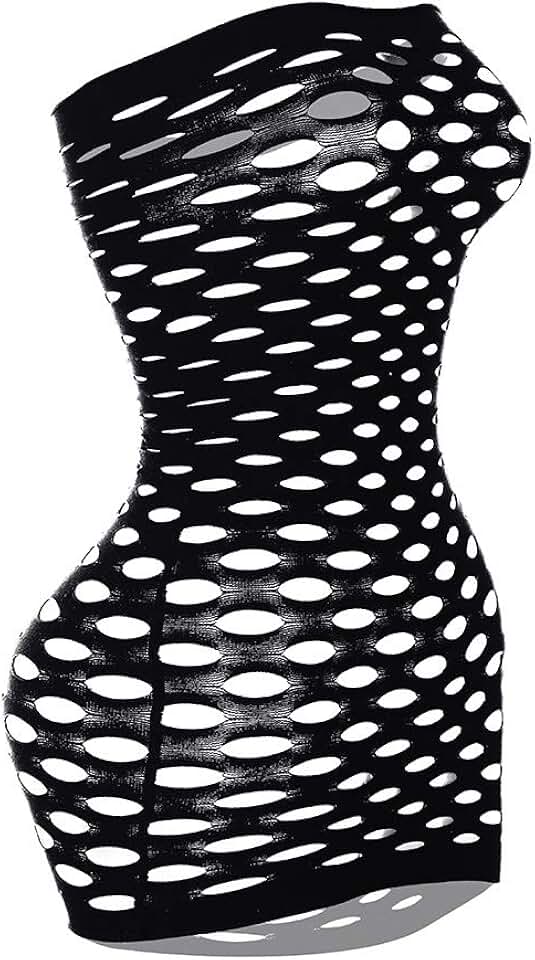Women's Strapless Fishnet Lingerie Mini Dress