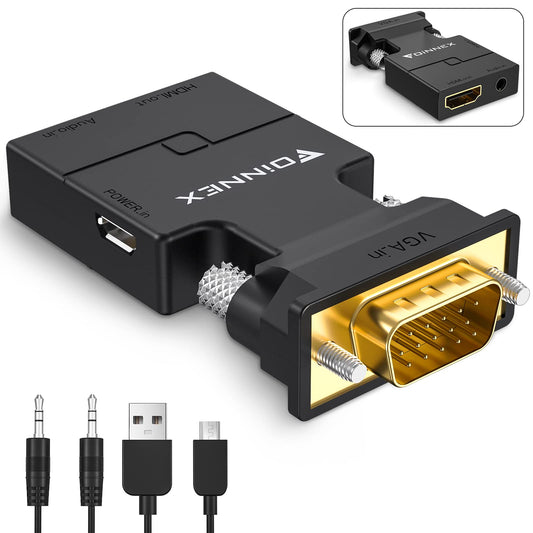 VGA to HDMI Adapter with Audio for PC and Laptop