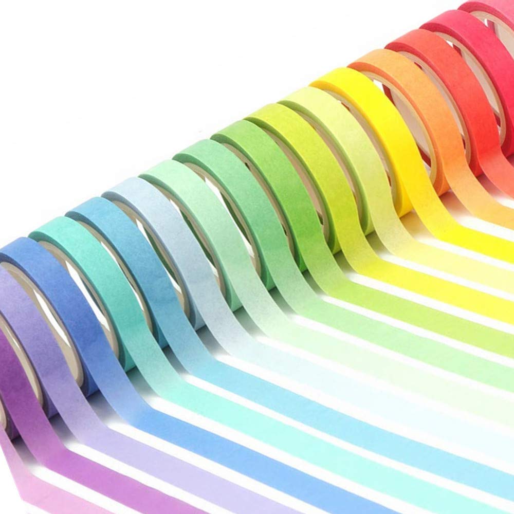 20 Rolls of Colored Washi Tape for Crafts and Gifts