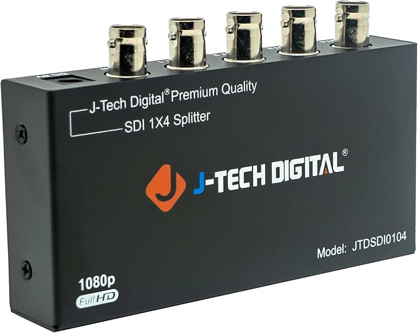 SDI Splitter with 1 Input and 4 Outputs