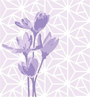 Layered Reusable Craft Stencils with Geo Flowers Design