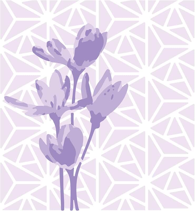 Layered Reusable Craft Stencils with Geo Flowers Design