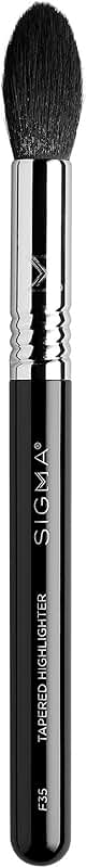 Tapered Highlighter Face Makeup Brush with Synthetic Fibers