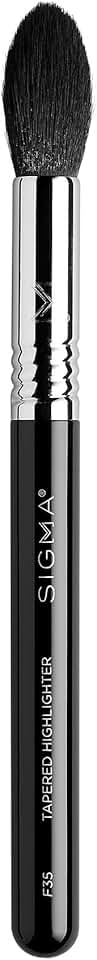 Tapered Highlighter Face Makeup Brush with Synthetic Fibers
