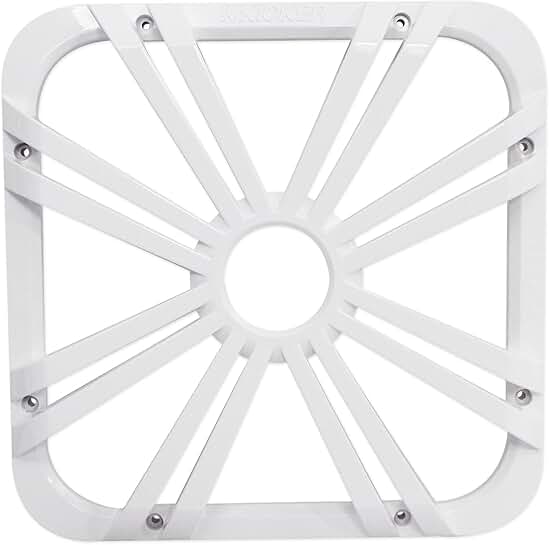 White 12-inch Square Subwoofer Grille
