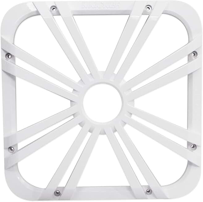 White 12-inch Square Subwoofer Grille