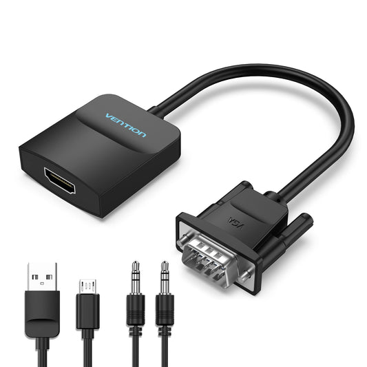 VGA to HDMI Adapter with Audio, 0.5FT male to female cable