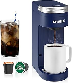 Slim single serve coffee maker with travel mug fit