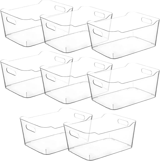 Medium Clear Storage Bins for Kitchen Organization