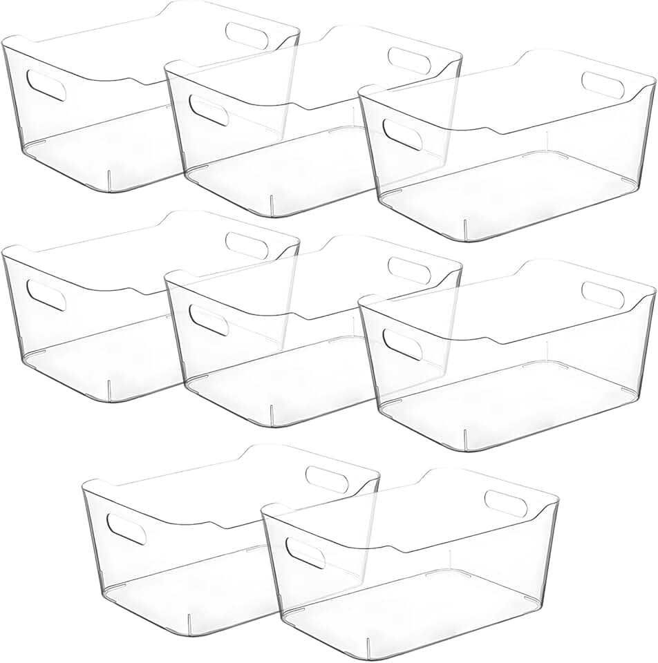 Medium Clear Storage Bins for Kitchen Organization