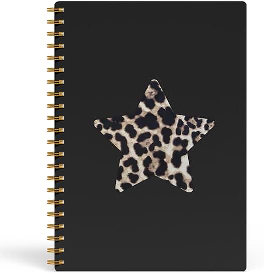 Leopard Star Notebook for Writing, 5.5x8.3 Inches