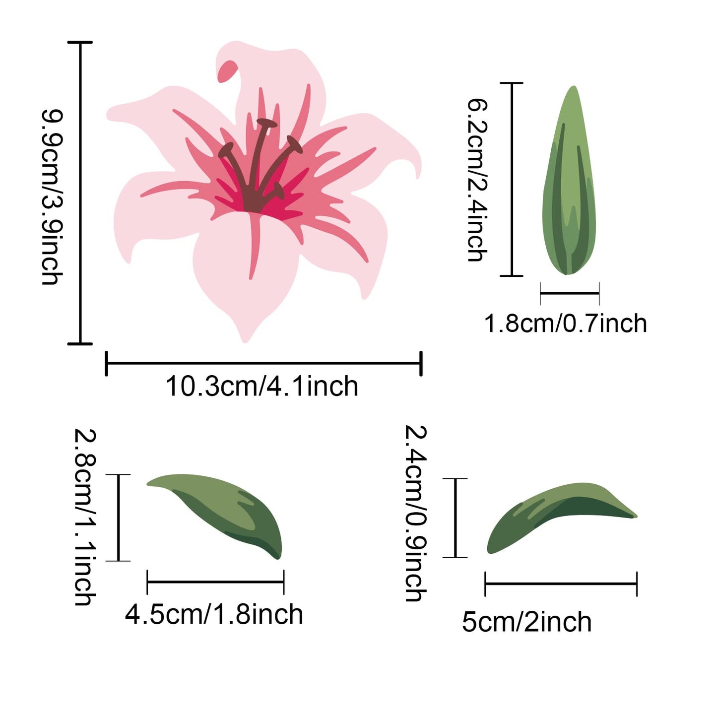 Reusable Floral Layered Drawing Template 11.78x3 inches