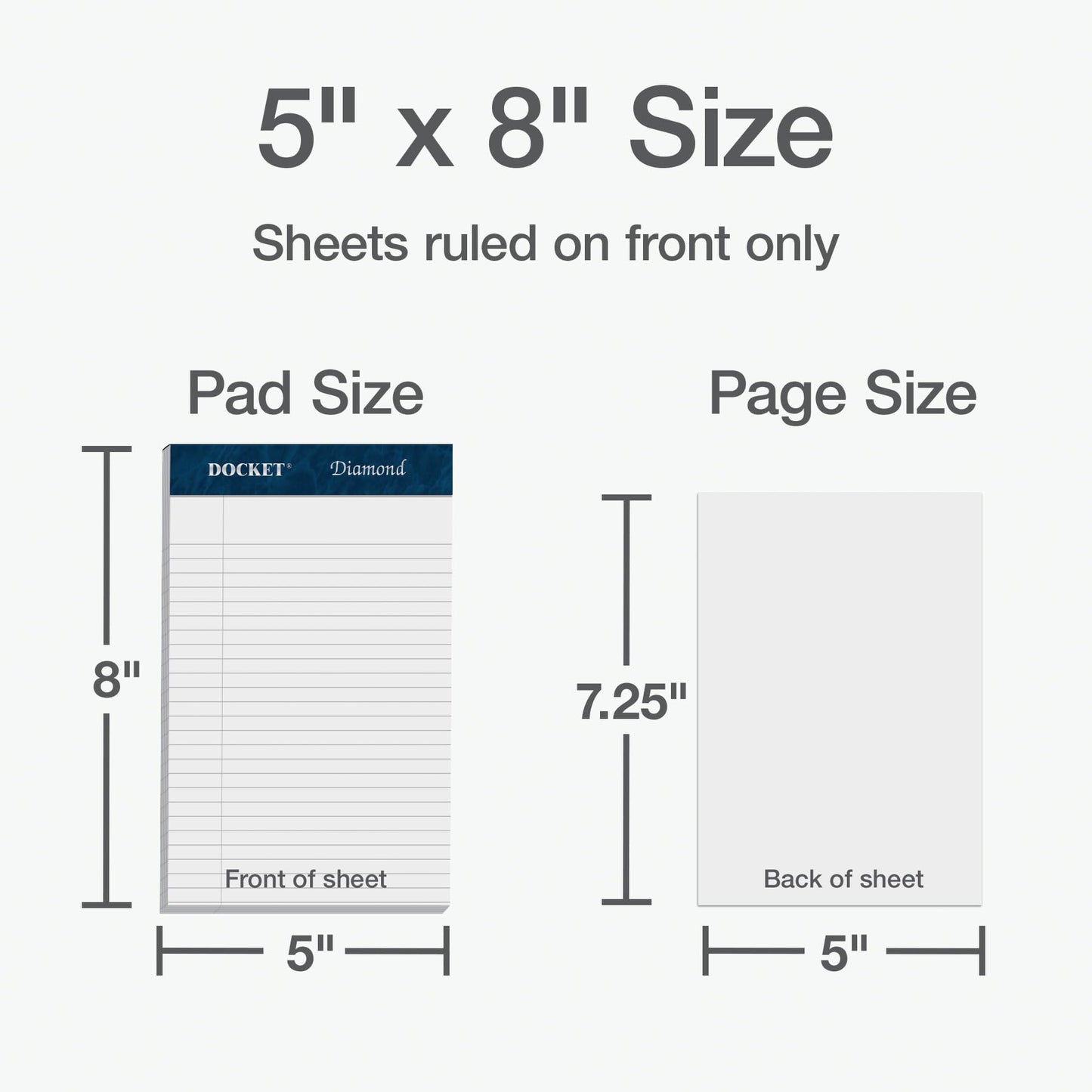 Diamond Recycled Stationery Tablet, 5x8 Inches, 50 Sheets