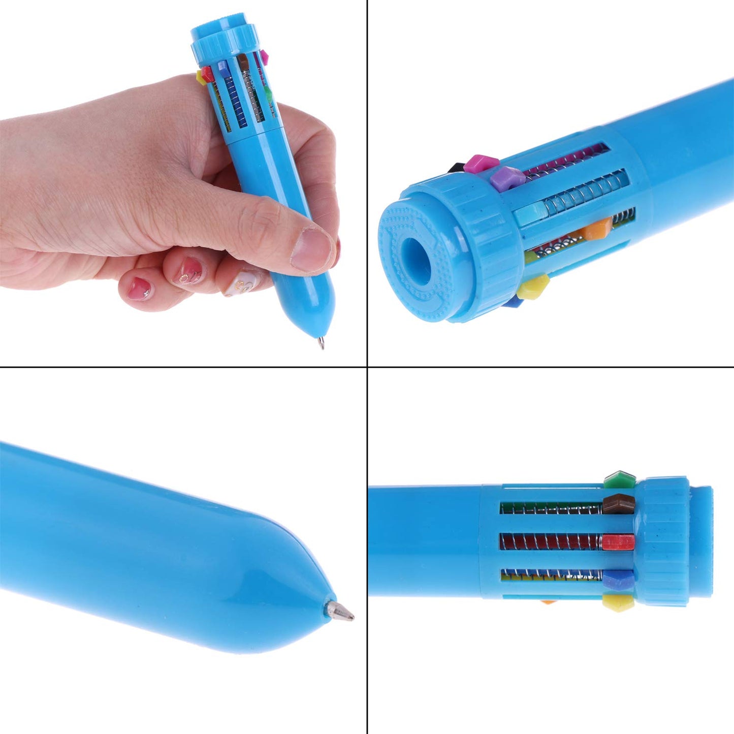 30 Pack Neon Mini Retractable Ballpoint Pens in 6 Colors