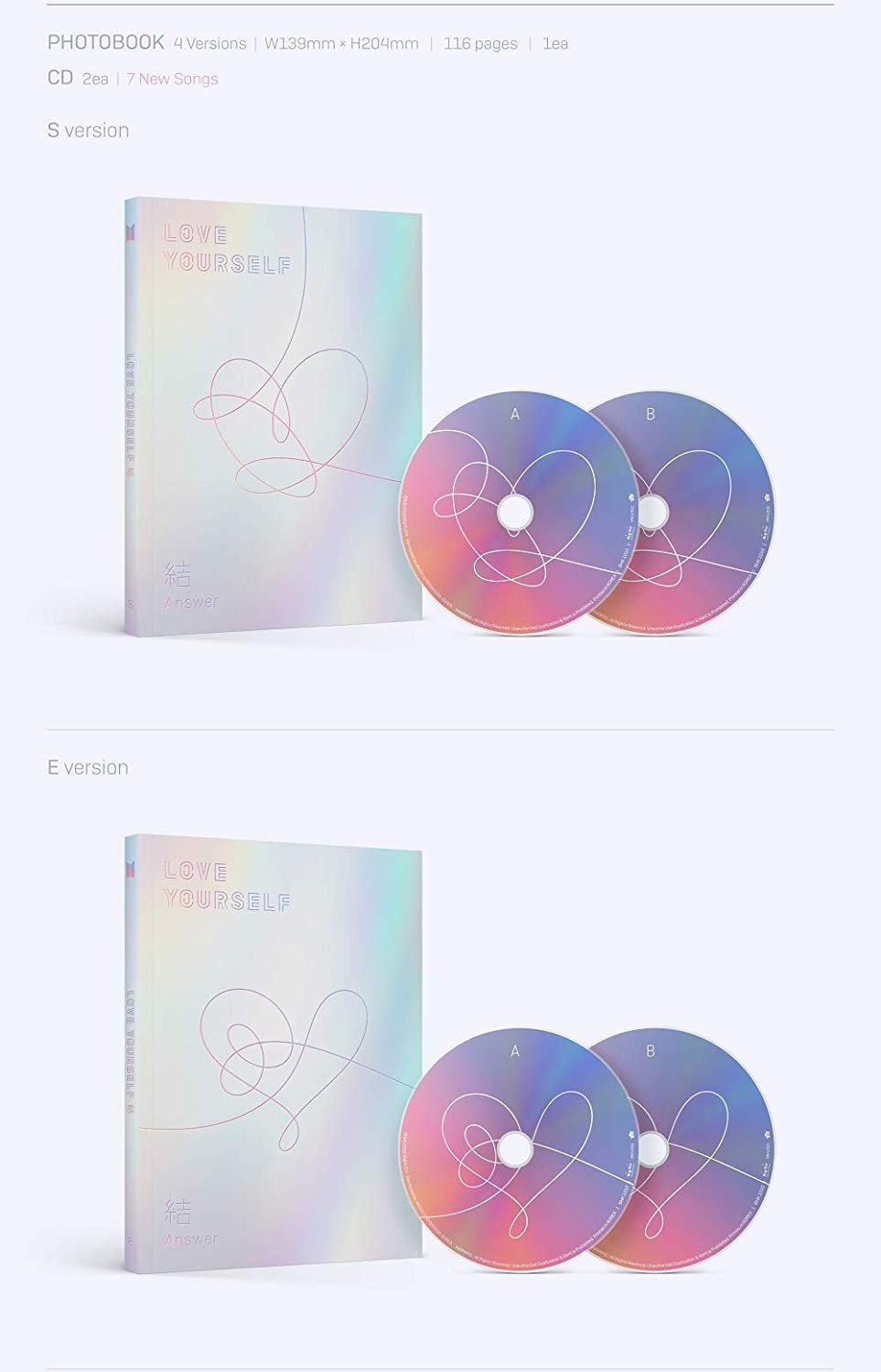 BTS - LOVE YOURSELF Answer [L ver.] 2CD+Photobook+Mini Book+Photocard+Sticker Pack+Free Gift