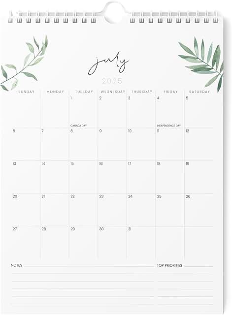 Vertical 2025-2026 Wall Calendar, 8.5x11 inches