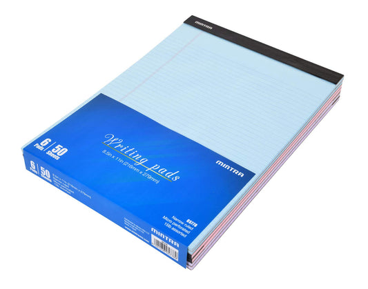 Pastel Legal Pads, 8.5x11, Narrow Ruled, 6 Pack