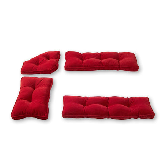 Hyatt 4-Piece Kitchen Nook Cushion Set, Crimson