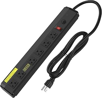 Heavy Duty Power Strip with 6 Outlets and 6 ft Cord