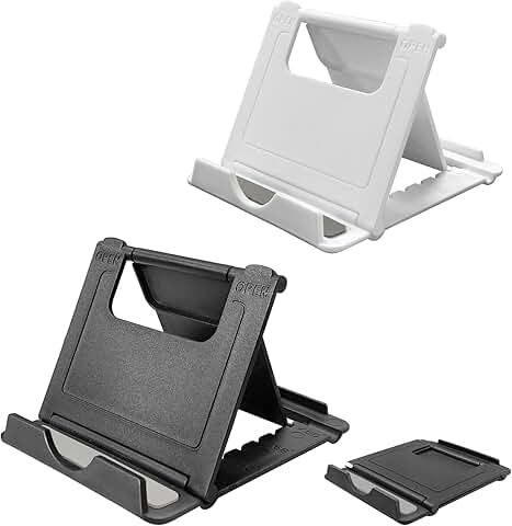 Foldable Phone Stand for Desk, Black & White