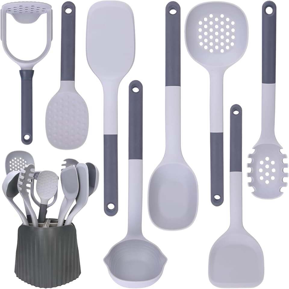 9-Piece Cooking Utensil Set with Heat-Resistant Handles