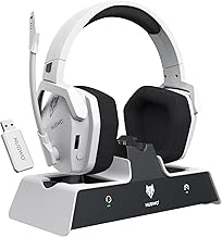 Wireless Gaming Headset with Charging Station and Long Battery